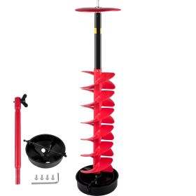 VEVOR Ice Drill Auger, 6" Diameter Nylon Ice Auger, 39" Length Ice Auger Bit,Auger Drill with 11.8" Extension Rod,Auger Bit w/Drill Adapter