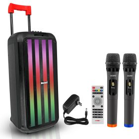 5 Core Bluetooth Speaker Karaoke Machine â€¢ 8" 3 Way Speaker â€¢ Portable Singing PA System â€¢ w DJ Light â€¢ FM + TWS + USB + SD Card + AUX + REC â