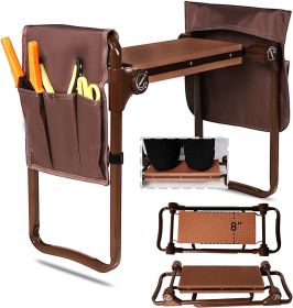 Widen Garden Kneeler and Seat Bench Folding Garden Workseat with EVA Foam Kneeling Pad and Dual Pouch (SKU: KM4008-DB)