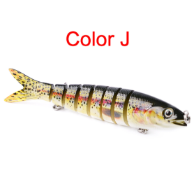 Pike Fishing Lures Artificial Multi Jointed Sections Hard Bait Trolling Pike Carp Fishing Tools (Color: J)