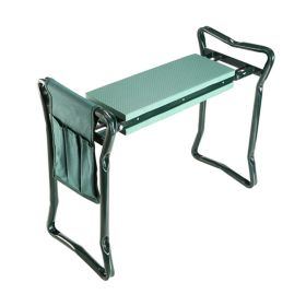 Foldable Portable Gardener Kneeling Bench Stool (Color: Dark Green)