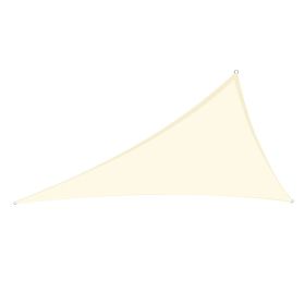 28' x 28' x 28' Triangle Sun Shade Sail for Patio Garden Backyard (Color: Rice White)